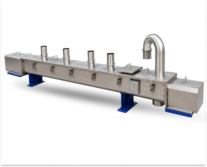 Industrial stainless steel screw conveyor manufactured in India for reliable bulk material conveying applications.
