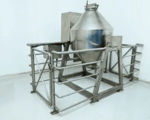 Steel double cone blender for efficient mixing in pharmaceutical, chemical, and food industries